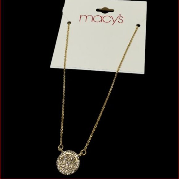 Macy's gold-tone chain with a micro pave disc charm - Picture 3 of 6